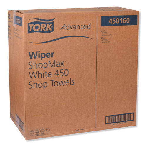 Tork ADVANCED SHOPMAX WIPER 450, 11 X 9.4, WHITE, 60/ROLL, 30 ROLLS/CARTON (450160)