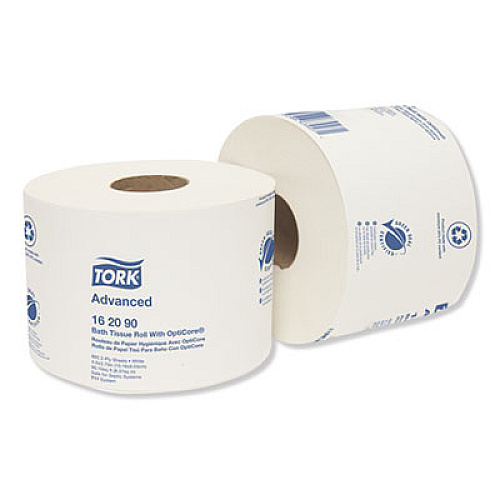 Tork Advanced Bath Tissue Roll with OptiCore, Septic Safe, 2-Ply, White, 865 Sheets/Roll, 36 Rolls/Carton (162090)