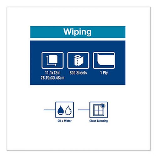 Tork Paper Wiper Plus, 11.1 x 12, White, 800/Roll (430304)