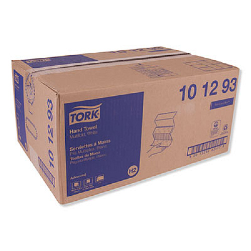 Tork Multifold Paper Towels, 2-Ply, 9.13 x 9.5, White, 189/Pack, 16 Packs/Carton (101293)