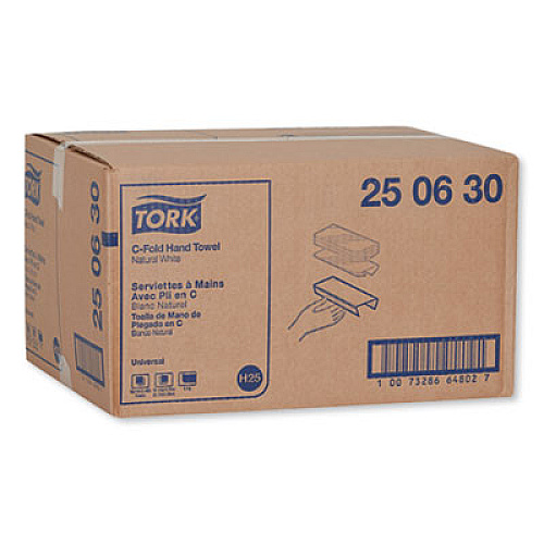 Tork C-Fold Hand Towel, 1-Ply, 10.13 x 12.75, Natural White, 150/Pack, 16 Packs/Carton (250630)