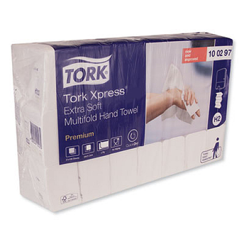 Tork PREMIUM SOFT XPRESS 3-PANEL MULTIFOLD HAND TOWELS, 8.35 X 13.4, 100/PACK, 21 PACKS/CARTON (100297)