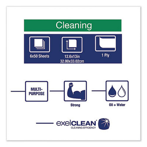 Tork Heavy-Duty Cleaning Cloth, 12.6 x 13, White, 50/Pack, 6 Packs/Carton (5301505)