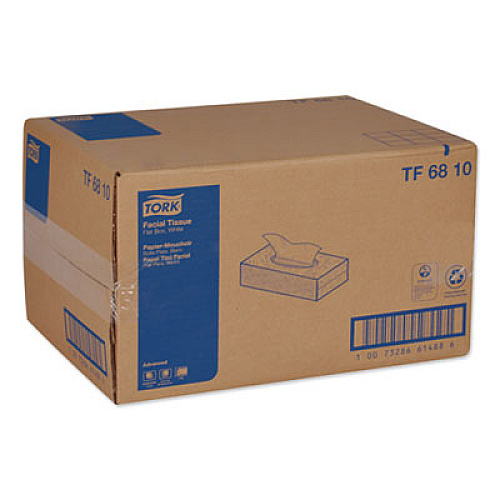 Tork Advanced Facial Tissue, Flat Box, 2-Ply, White, 100 Sheets/Box, 30 Boxes/Carton (TF6810)