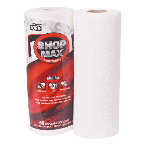 Tork ADVANCED SHOPMAX WIPER 450, 11 X 9.4, WHITE, 60/ROLL, 30 ROLLS/CARTON (450160)