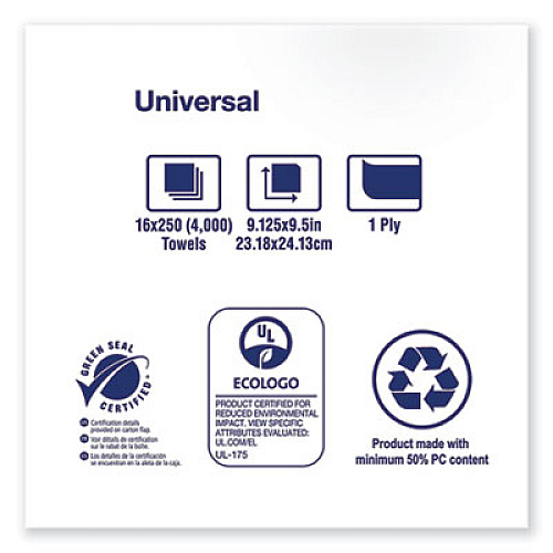Tork Multifold Towels, 9.13 x 9.5, Natural White, 250/Pack, 16 Packs/Carton (420483)