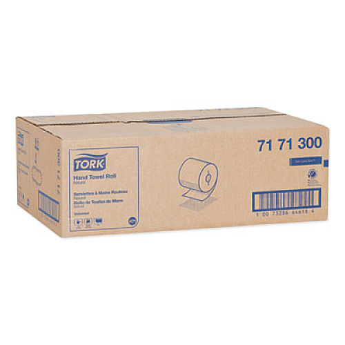 Tork Universal Hand Towel Roll, Notched, 1-Ply, 7.5" x 800 ft, Natural, 6 Rolls/Carton (7171300)