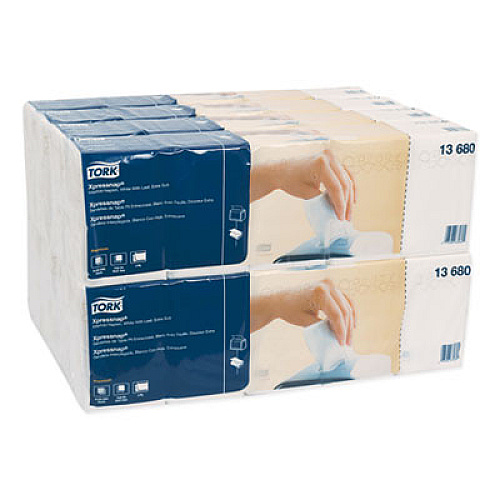 Tork Premium Xpressnap Interfold Dispenser Napkins, 2-Ply,13x8.5, White,500/PK,8PK/CT (13680)
