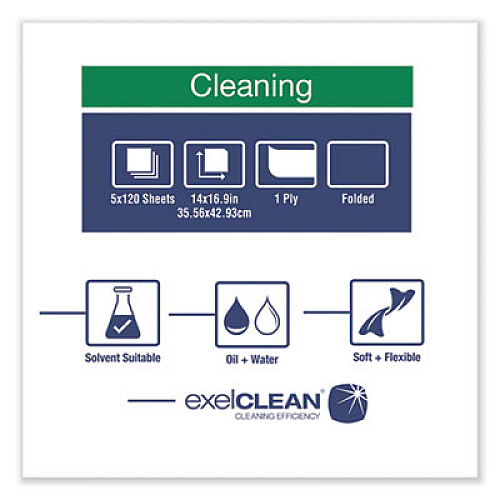 Tork INDUSTRIAL CLEANING CLOTHS, 1-PLY, 14 X 16.9, GRAY, 120/PACK, 5/CARTON (520678)