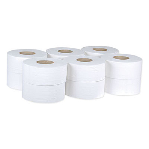 Tork Universal Jumbo Bath Tissue, Septic Safe, 2-Ply, 3.48" x 1,000 ft, White, 12 Rolls/Carton (TJ0922A)