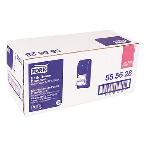 Tork Elevation High Capacity Bath Tissue Dispenser, 6.3 x 6.46 x 14.2, Black (555628)