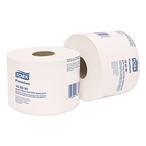 Tork Premium Bath Tissue Roll with OptiCore, Septic Safe, 2-Ply, White, 800 Sheets/Roll, 36 Rolls/Carton (106390)