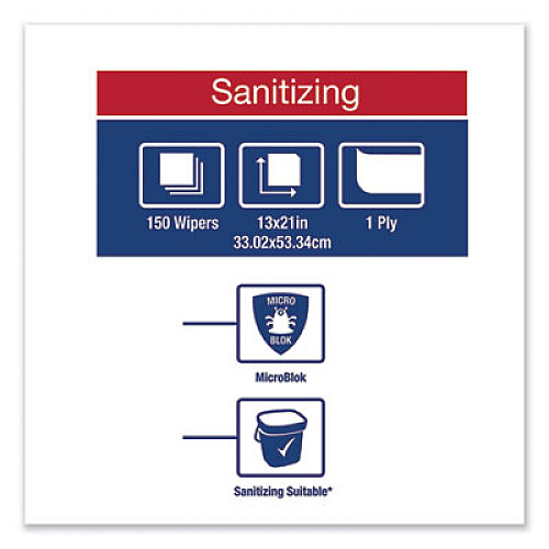 Tork Foodservice Cloth, 13 x 21, Blue, 150/Carton (192196)