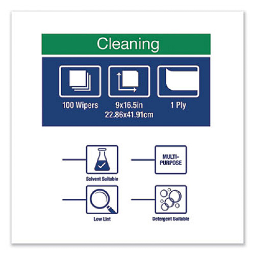 Tork Low-Lint Cleaning Cloth, 1-Ply, 9 x 16.5, Unscented, Turquoise, 100/Box, 8 Boxes/Carton (192475)
