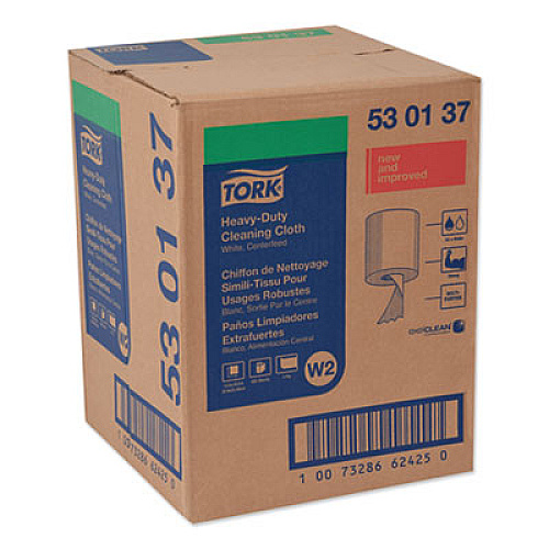 Tork Heavy-Duty Cleaning Cloth, 12.6 x 10, White, 400/Carton (530137)