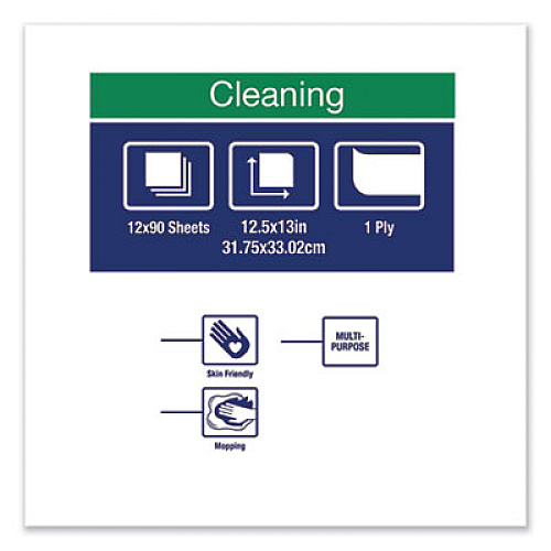 Tork Paper Wiper Plus, 12.5 x 13, White, 1/4 Fold, 90/Pack, 12 Packs/Carton (430150A)