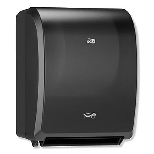 Tork Electronic Hand Towel Roll Dispenser, 8" Roll, 12.32 x 9.32 x 15.95, Black (771828)