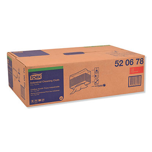 Tork INDUSTRIAL CLEANING CLOTHS, 1-PLY, 14 X 16.9, GRAY, 120/PACK, 5/CARTON (520678)