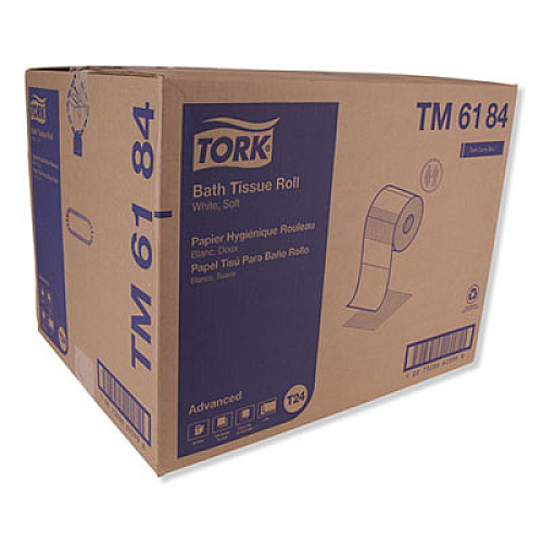 Tork Advanced Bath Tissue, Septic Safe, 2-Ply, White, 4" x 3.75", 550 Sheets/Roll, 80 Rolls/Carton (TM6184)