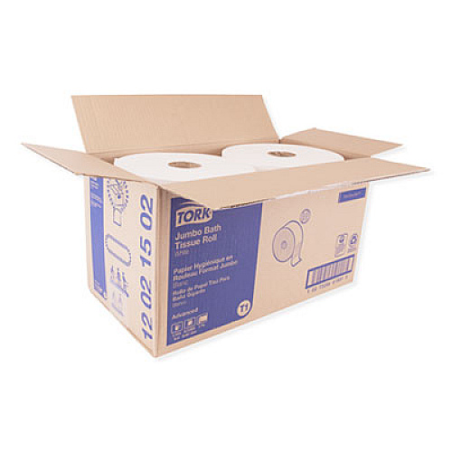 Tork Advanced Jumbo Bath Tissue, Septic Safe, 2-Ply, 3.48" x 1,600 ft, White, 6 Rolls/Carton (12021502)
