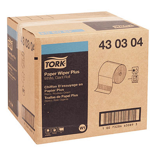 Tork Paper Wiper Plus, 11.1 x 12, White, 800/Roll (430304)