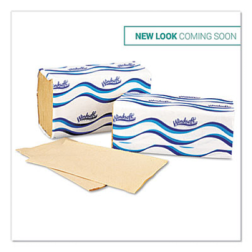 Windsoft Singlefold Towels, 1 Ply, 9.5 x 9., Natural, 250/Pack, 16 Packs/Carton (WIN106)