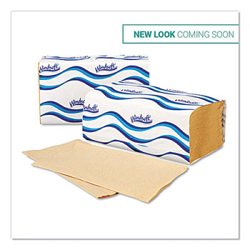 Windsoft Singlefold Towels, 1 Ply, 9.5 x 9., Natural, 250/Pack, 16 Packs/Carton (WIN106)