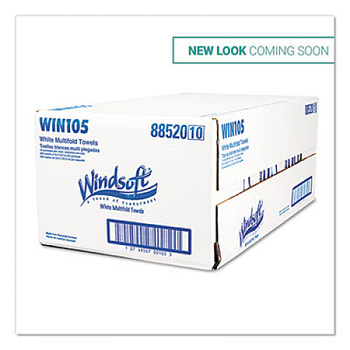 Windsoft Multifold Paper Towels, 1-Ply, 9.25 x 9.5, White, 250/Pack, 16 Packs/Carton (105B)