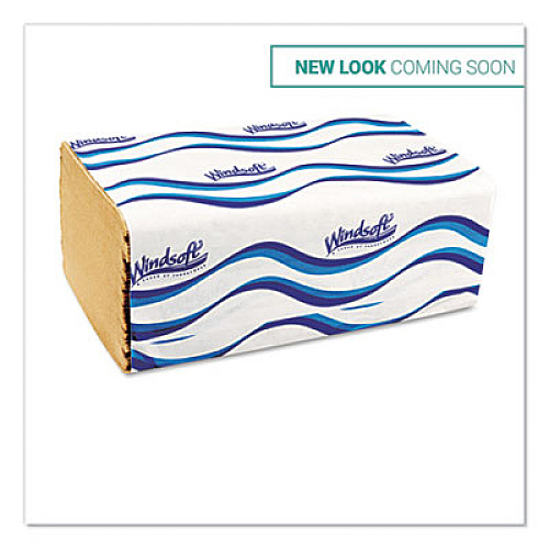 Windsoft Singlefold Towels, 1 Ply, 9.5 x 9., Natural, 250/Pack, 16 Packs/Carton (WIN106)