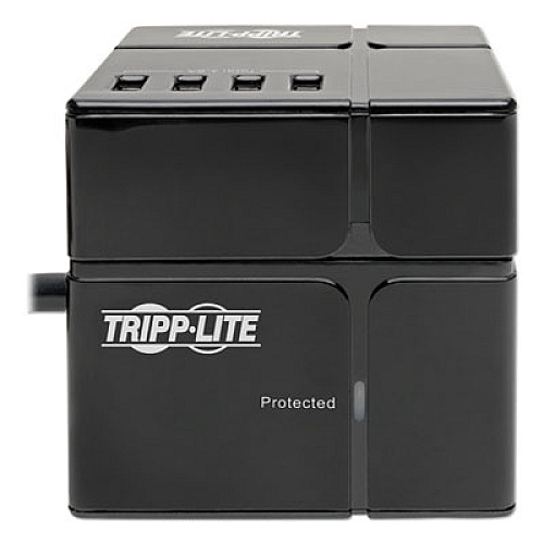 Tripp Lite by Eaton Power Cube Surge Protector, 3 AC Outlets/6 USB-A Ports, 6 ft Cord, 540 J, Black (TLP366CUBEUS)