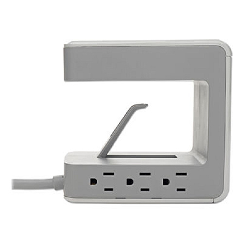 Tripp Lite Six-Outlet Surge Protector with Two USB-A and One USB-C Ports, 8 ft Cord, 1080 Joules, Gray (TLP648USBC)
