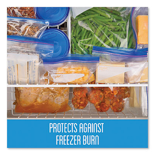 Ziploc Double Zipper Freezer Bags, 1 gal, 2.7 mil, 10.56" x 10.75", Clear, 250/Carton (682258)