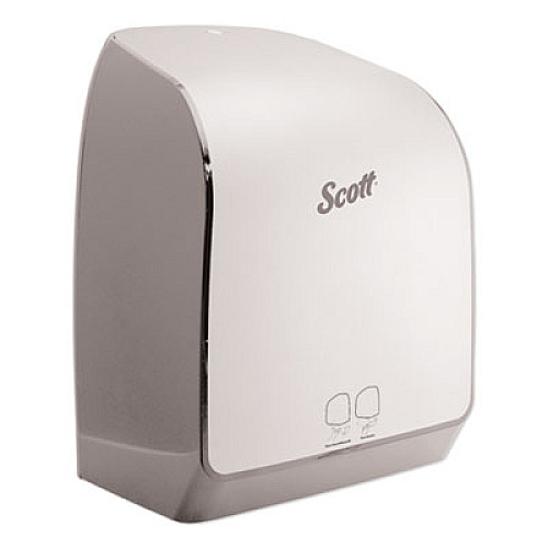 Scott Pro Electronic Hard Roll Towel Dispenser, 12.66 x 9.18 x 16.44, Brushed Silver (35609)