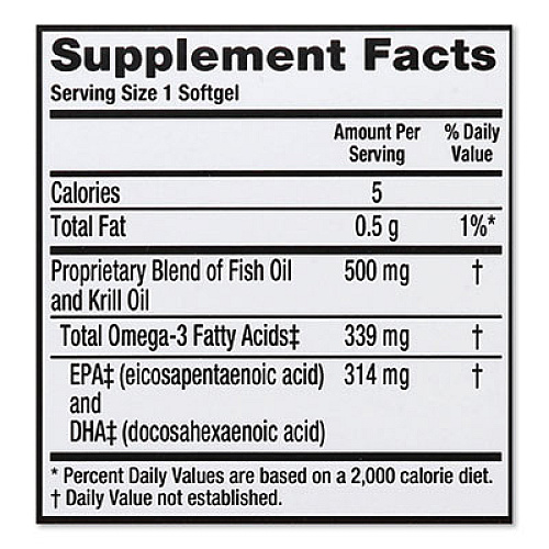 MegaRed Advanced 4-in-1 Omega-3 Softgel, 500 mg, 80 Count (98094EA)