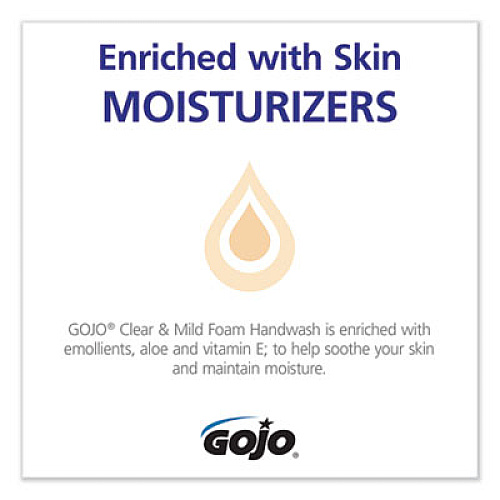 GOJO Clear and Mild Foam Handwash Refill, For ADX-7 Dispenser, Fragrance-Free, 700 mL, 4/Carton (871104)