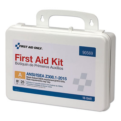 First Aid Only Unitized ANSI Class A Weatherproof First Aid Kit for 25 People, 84 Pieces, Plastic (90569)