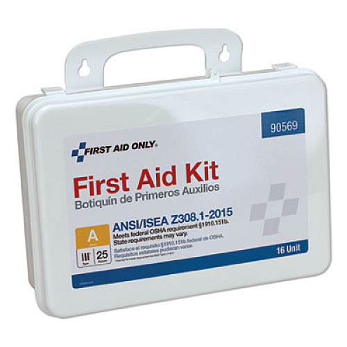 First Aid Only Unitized ANSI Class A Weatherproof First Aid Kit for 25 People, 84 Pieces, Plastic (90569)