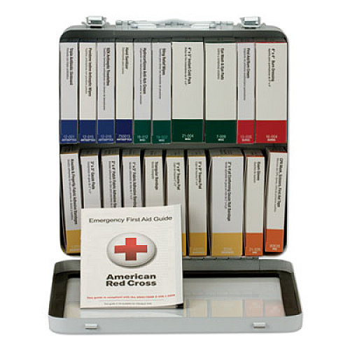 First Aid Only Unitized ANSI Class A Weatherproof First Aid Kit for 50 People, 24 Pieces, Metal Case (90600)