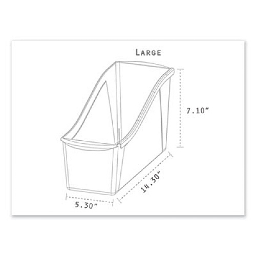 Storex Interlocking Book Bins with Clear Label Pouches, 4.75" x 12.63" x 7", Assorted Colors, 5/Pack (70105U06C)
