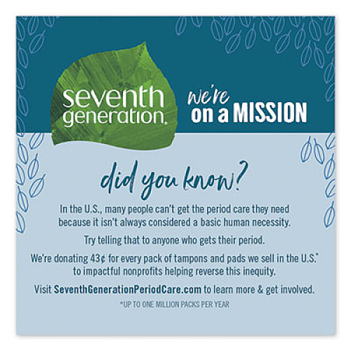 Seventh Generation CHLORINE-FREE MAXI PADS, REGULAR, 24/PACK, 12 PACKS/CARTON (45000)