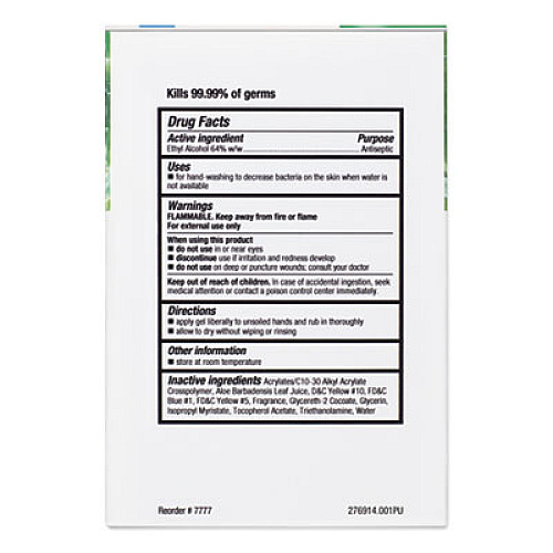 Clorox Healthcare GBG AloeGel Instant Gel Hand Sanitizer, 800 mL Bag-in-a-Box, 12/Carton (32376)