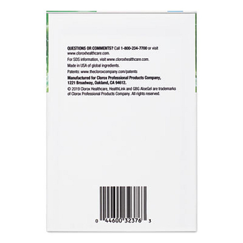 Clorox Healthcare GBG AloeGel Instant Gel Hand Sanitizer, 800 mL Bag-in-a-Box, 12/Carton (32376)