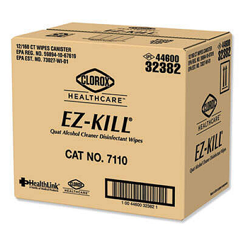 Clorox Healthcare 32382 EZ-Kill Quat Alcohol Cleaner Disinfectant Wipes