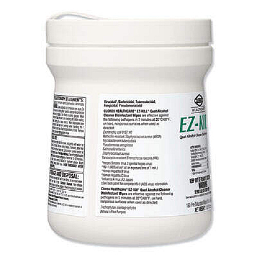 Clorox Healthcare 32382 EZ-Kill Quat Alcohol Cleaner Disinfectant Wipes