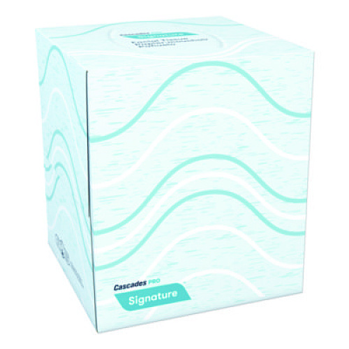 Cascades PRO Signature Facial Tissue, Cube Box, 2-Ply, White, 90 Sheets/Box, 36 Boxes/Carton (F710)