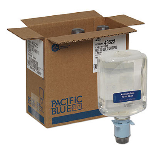 Georgia Pacific Professional Pacific Blue Ultra Automated Foam Soap Refill, Antimicrobial, E2 Rated, Fragrance-Free, 1,200 mL, 3/Carton (43822)