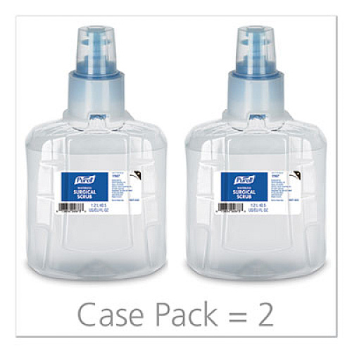 PURELL Waterless Surgical Scrub Gel Hand Sanitizer, 1,200 mL Refill Bottle, Fragrance-Free, For LTX-12 Dispenser, 2/Carton (190702)