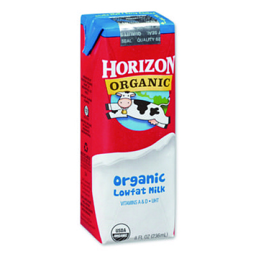 Horizon Organic Low Fat Milk, 1% Plain, 8 oz, 18/Carton (061223)