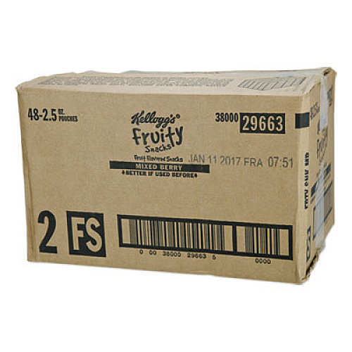 Kellogg's FRUITY SNACKS, MIXED BERRY, 2.5 OZ PACKET, 48/CARTON (648574)