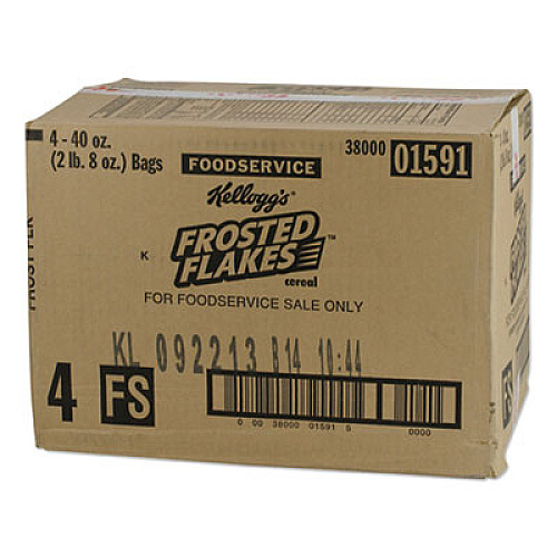 Kellogg's Frosted Flakes Breakfast Cereal, Bulk Packaging, 40 oz Bag, 4/Carton (021838)